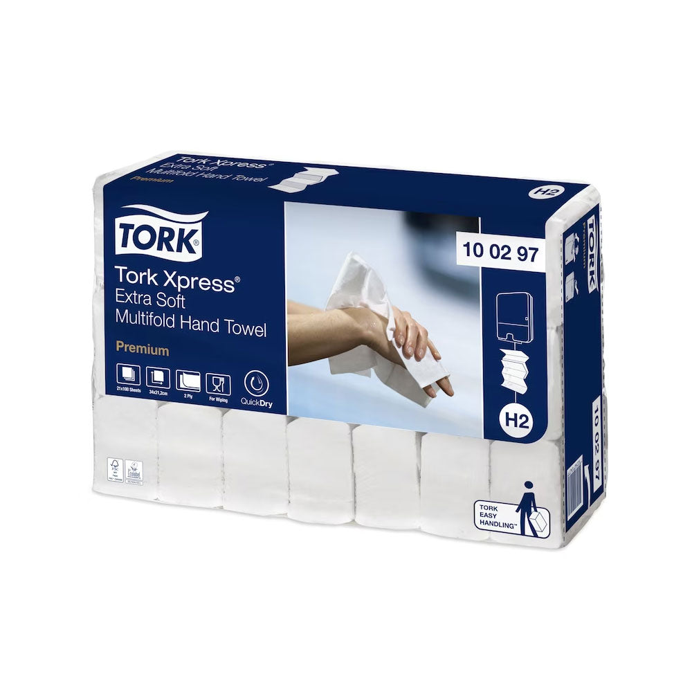 Tork Express Extra soft H2 multifold håndark 340x212mm 2L, 2100 ark