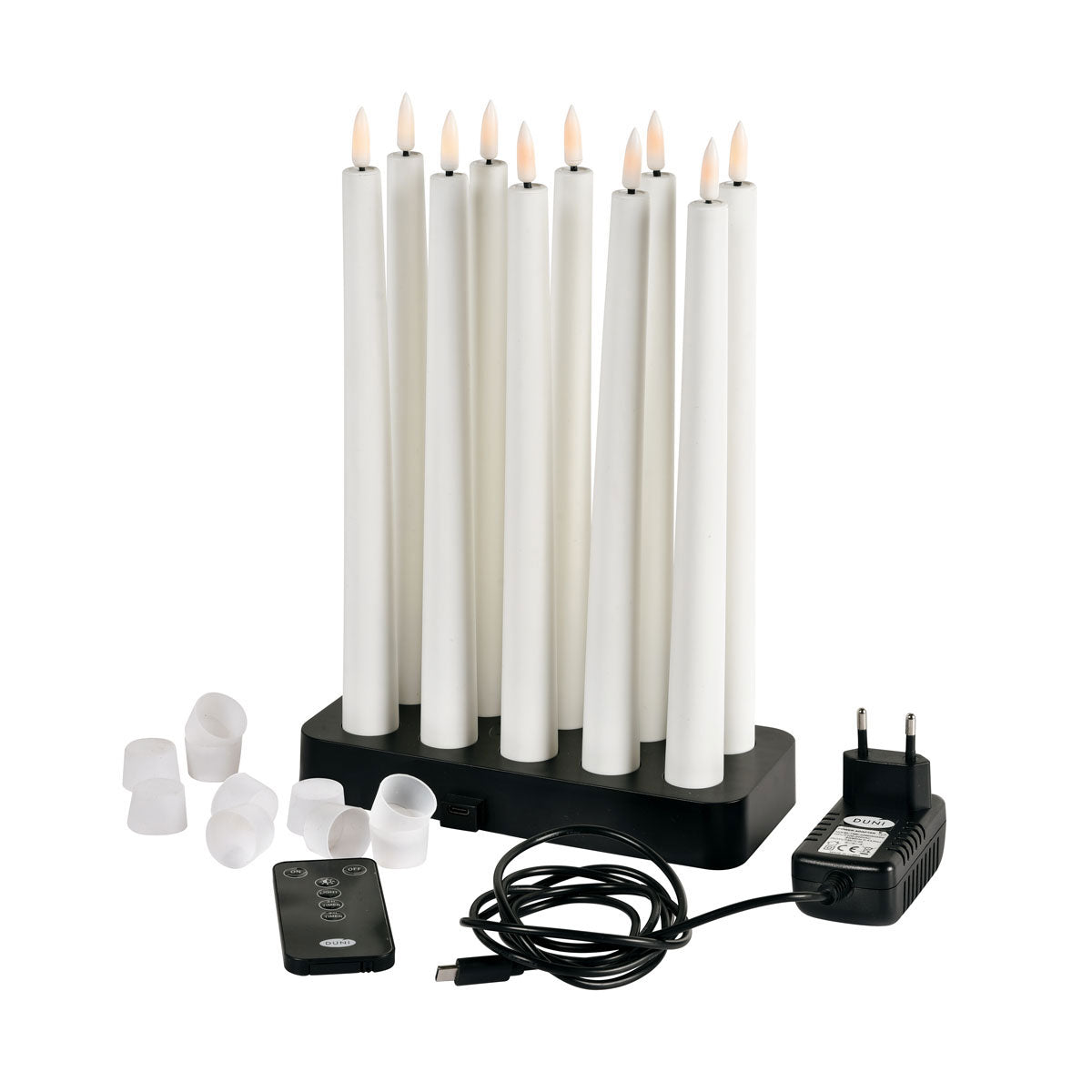 DUNI LED Taper Candle i opladestation