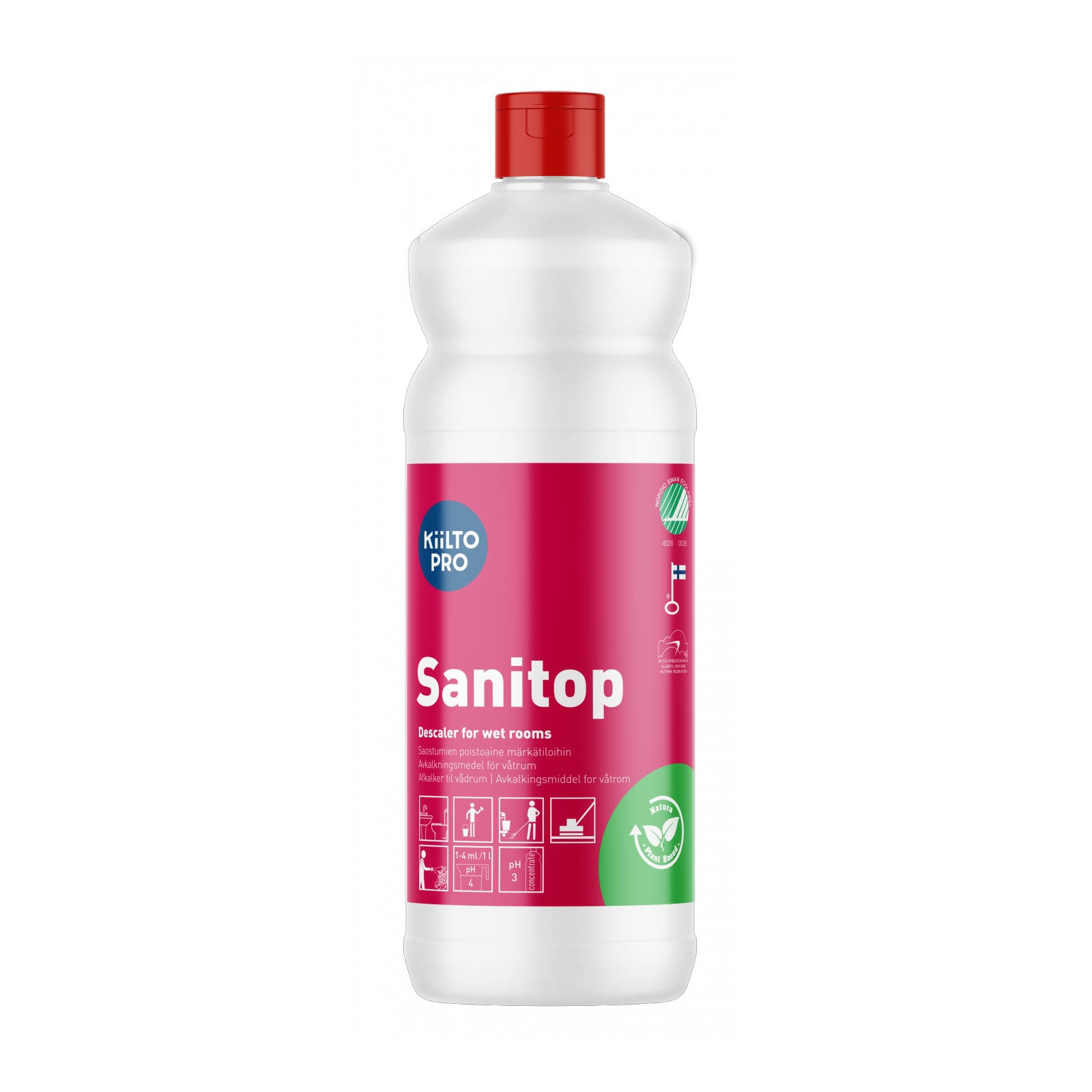 Kiilto Pro Sanitop sanitetsrengøringsmiddel i 1 liters flaske