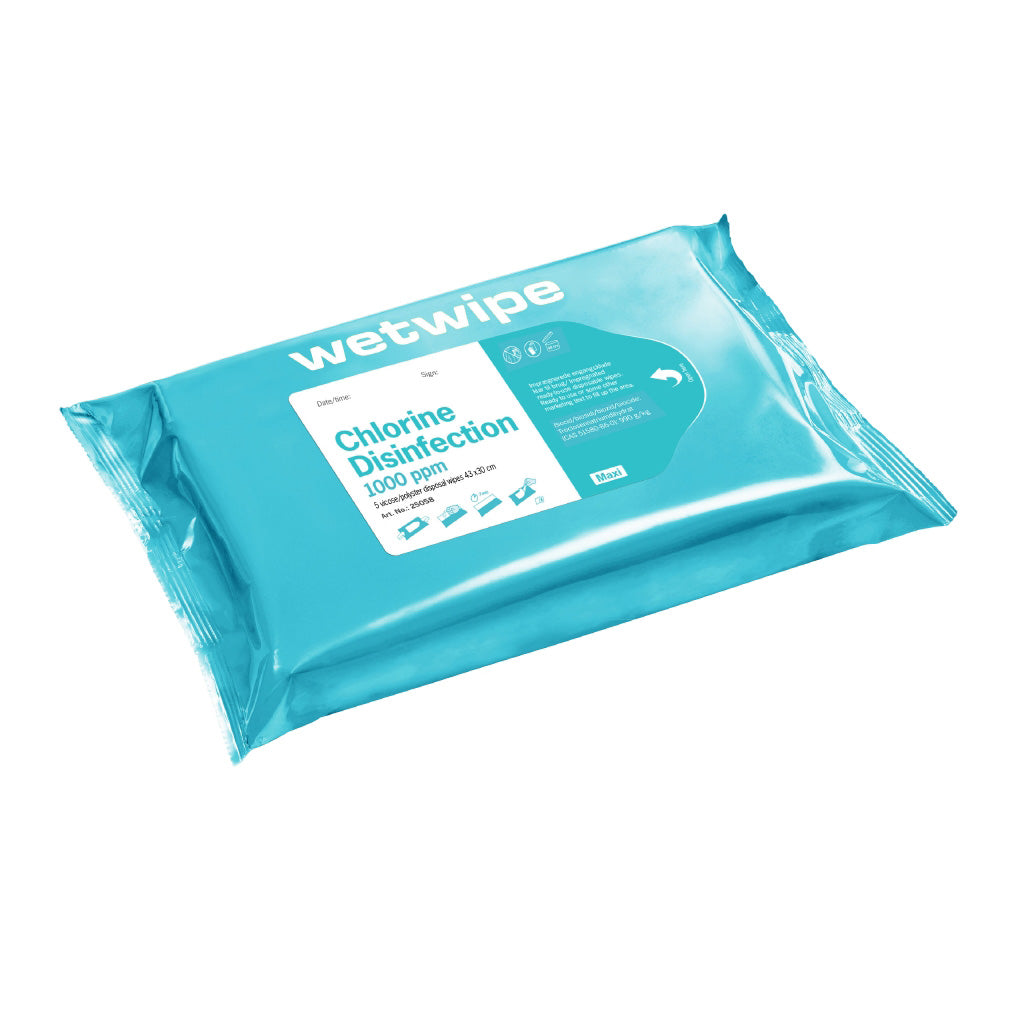 Wet Wipe overfladedesinfektion <97% aktivt klor 30x43 cm, 24x5 stk